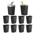 thumbnail image 2 of 10 Pack, Recycle Wastebasket, 28 Qt. / 7 Gallon Rectangular Wastebasket/Trash Can Kit - Compact Recycling Bin, Slim Design for Business, Kitchen, Household, Workplace, and Dormitory - Black, 2 of 3
