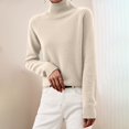 thumbnail image 4 of Fashion Women's Sweater with Turtleneck Loose Fit Long Sleeve Knit Thickened Polyester Perfect for Seasonal Styles, 4 of 9