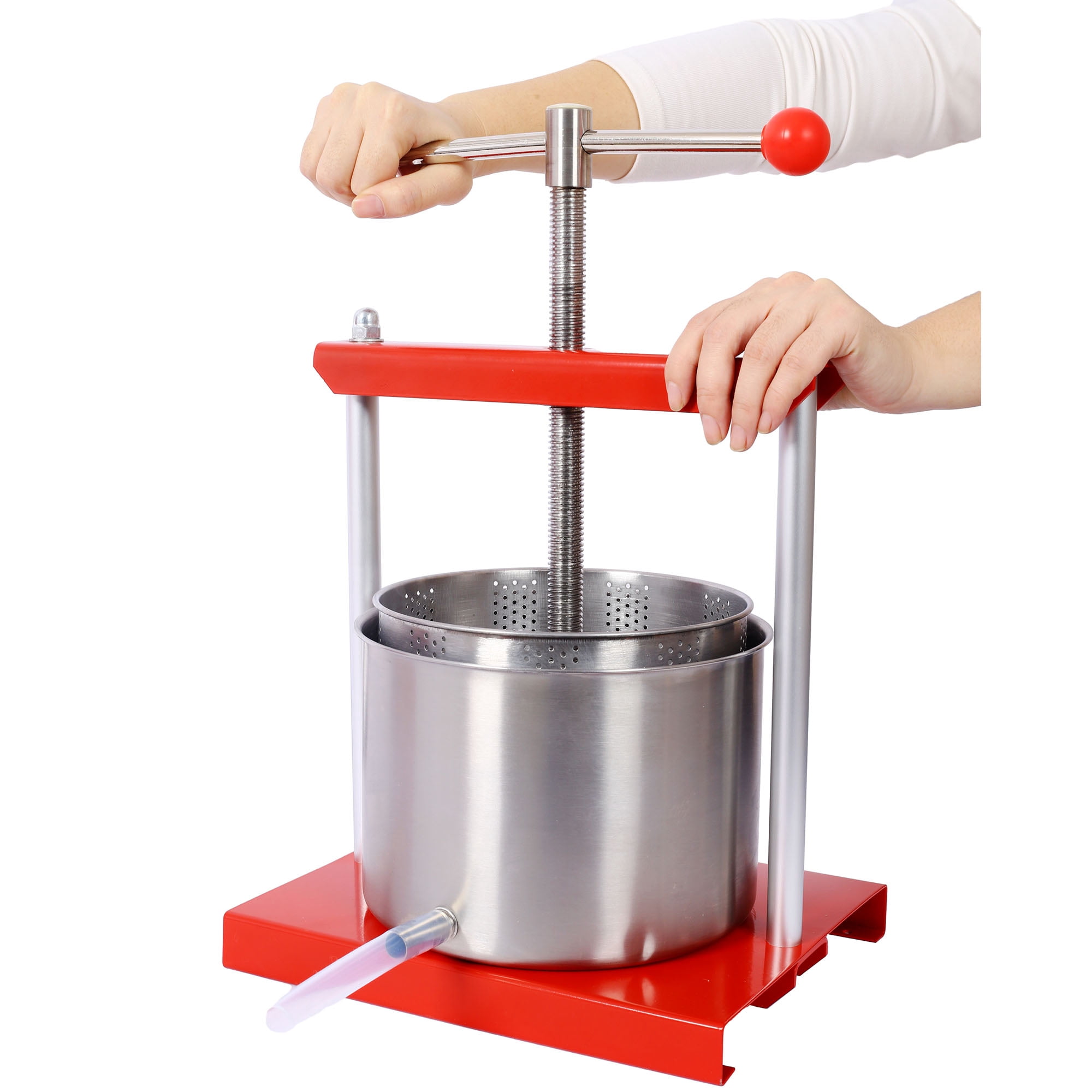 Versatile Manual Press Stainless Steel 0.53 Gallon Juice, Wine & Oil Extractor Kitchen Tool - Fruit Wine & Vegetable Manual Press