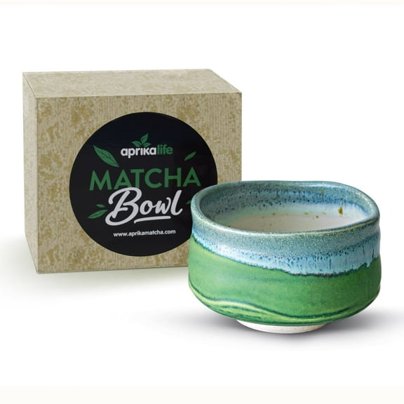 AprikaLife Handcrafted Japanese Matcha Bowl - Blue & Green Deep Sea Glaze
