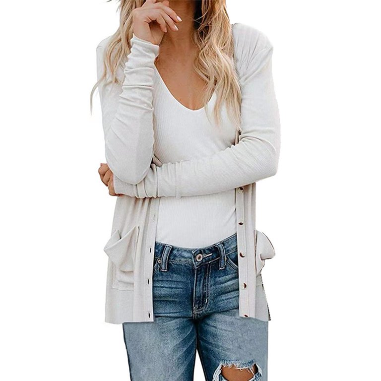 Free People Bell Sleeve Cardigan in White