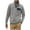 Gray, variant on Men's Cotton Sweatshirt Winter Quilted Casual Quarter Button Collar Pullover Sweatshirts Fashion Fake Pocket Fall Tops Officewear Black XL