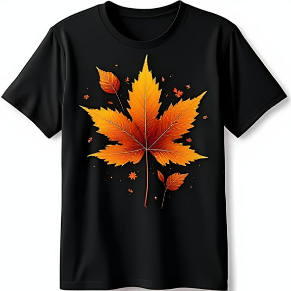 Vibrant and Yellow Design on Black T-Shirt Nature Inspired Art