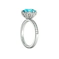thumbnail image 2 of Aquamarine 2.50 ctw Ring with Diamonds 14K White Gold Flower Vintage Halo, 2 of 6