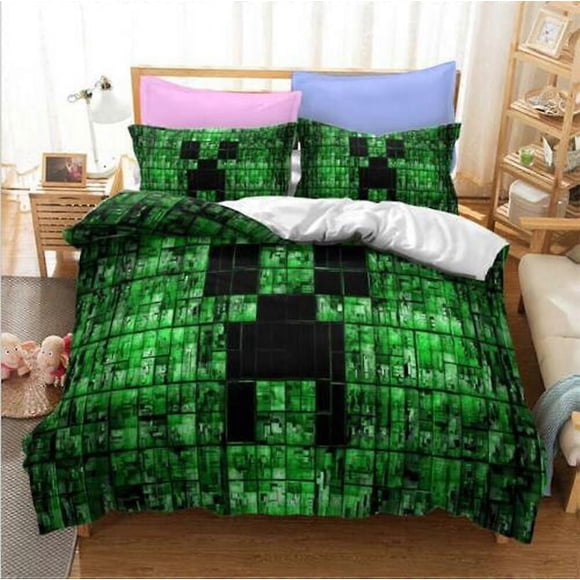 v640 bed sheet minecraft game children gift duvet cover set pillowcase bedding sheet IU640