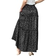 thumbnail image 6 of Cueply Long Skirts for Women Pleated Elastic High Waist drawstring Tiered Maxi Skirt with Pockets, 6 of 7