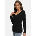 thumbnail image 4 of Women Shirts V Neck Long Sleeve Tops T-Shirt Basic Tees, 4 of 4