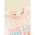 thumbnail image 6 of Suealasg Toddler Girls Father Day Outfits Letter Print Short Sleeve T-Shirt and Elastic Waist Bow Shorts 2 Piece Baby Girls Summer Clothes, 6 of 8