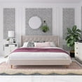 thumbnail image 3 of Novogratz Her Majesty Tufted Upholstered Bed Frame, King, Ivory Velvet, 3 of 20
