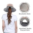 thumbnail image 3 of Sombrero de verano para mujer de malla con ala ancha, protección solar UV y orificio para coleta., 3 of 3