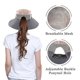 thumbnail image 3 of Sombrero de verano para mujer de malla con ala ancha, protección solar UV y orificio para coleta., 3 of 3