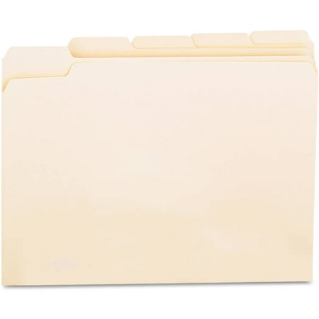 Cut File Folder Letter - (2 Pack) Universal File Folders, 1/5 Cut Assorted, One-Ply Top Tab, Letter, Manila, 100/Box -UNV12115