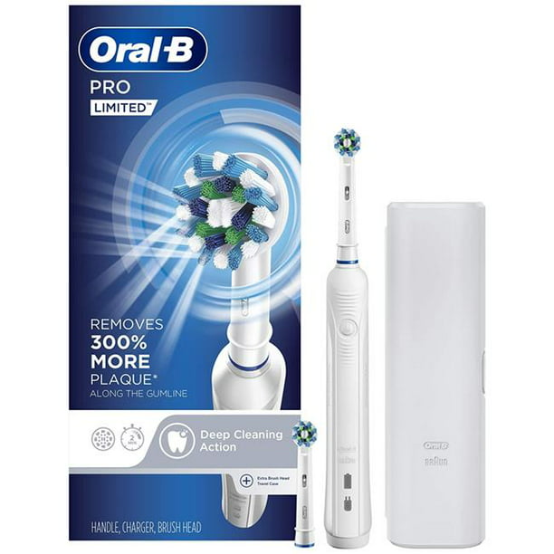 Smerig regeling enkel en alleen Oral-B Pro Limited White Rechargeable Electric Toothbrush&#44; White -  Walmart.com