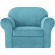 thumbnail image 2 of Subrtex Funda Sofá 2 Piezas Terciopelo Elástico con Funda de Cojín Separada (azul ahumado, Sillón), 2 of 6