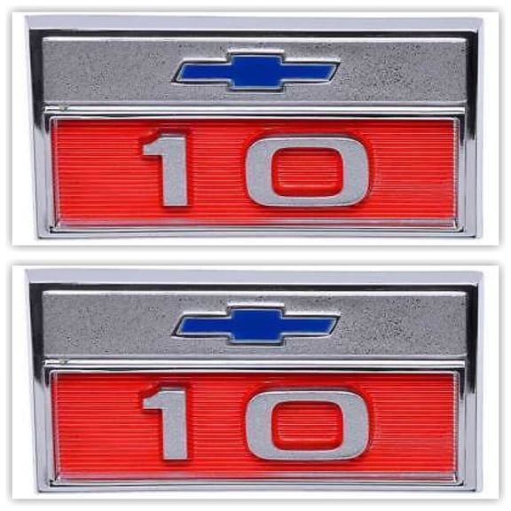 OER CM9375 1966 Chevrolet Pickup Truck "10" Fender Emblem Pair/Set of 2 C10 K10