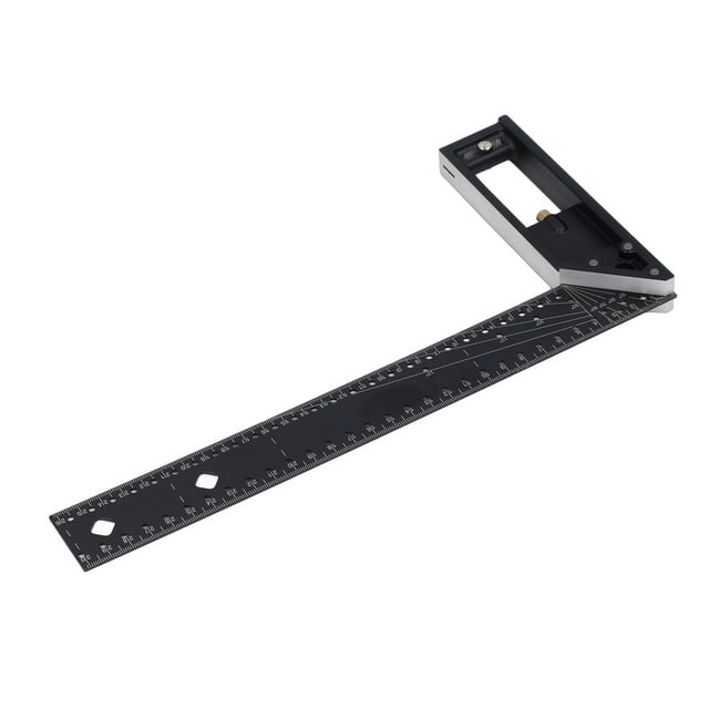 Precision Multi-Angle Measuring Tool: 45° & 90° Dual-Stop Aluminum Alloy Ruler with Anti-Drop Design, 12-Inch Professional Drafting and Marking Instrument for Woodworking, Engineering, and Office Use