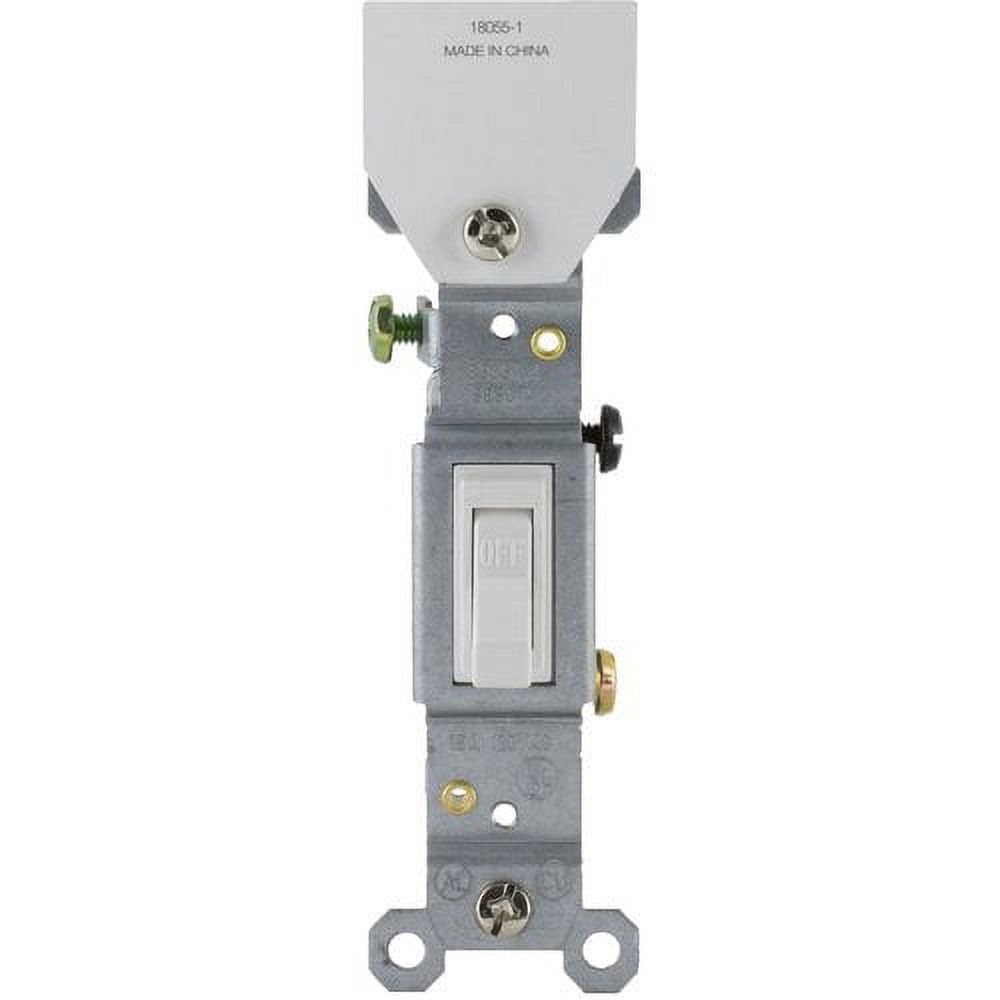 Jasco Grounding Single-Pole White Toggle Switch – 07177