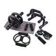 thumbnail image 1 of koolsoo Ensemble de 7 Pcs de Roues à Roulettes d'Entraînement Ab Accessoire Complet Ensemble d'Équipement de Mise en Forme Noir, 1 of 9
