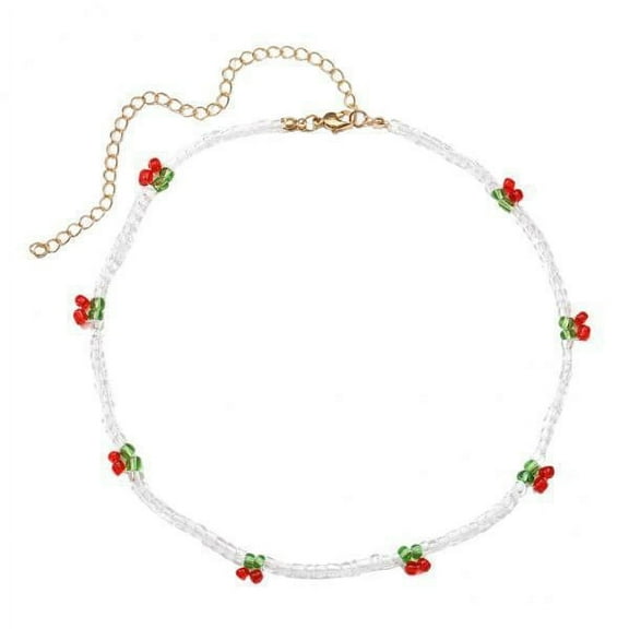 Sharplace 4X Simple Sweet Cherry Necklace Fashion for Hand-Woven Fruit Party Jewelry