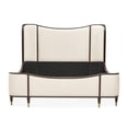 thumbnail image 3 of Michael Amini Camellia Field Queen Upholstered Chenille Bed in Linen/Warm Pecan, 3 of 11