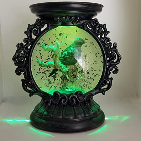 

Halloween Candle Holder Compatible with Bath & Body Works and White Barn 3-Wick Candles (Candle NOT Included) - Raven Water Globe