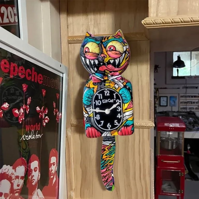 Resin Creative Personalized Graffiti Cat Wall Clock Clock Clock