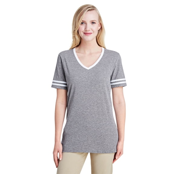 Jerzees Ladies' 4.5 oz. TRI-BLEND Varsity V-Neck T-Shirt - 602WVR