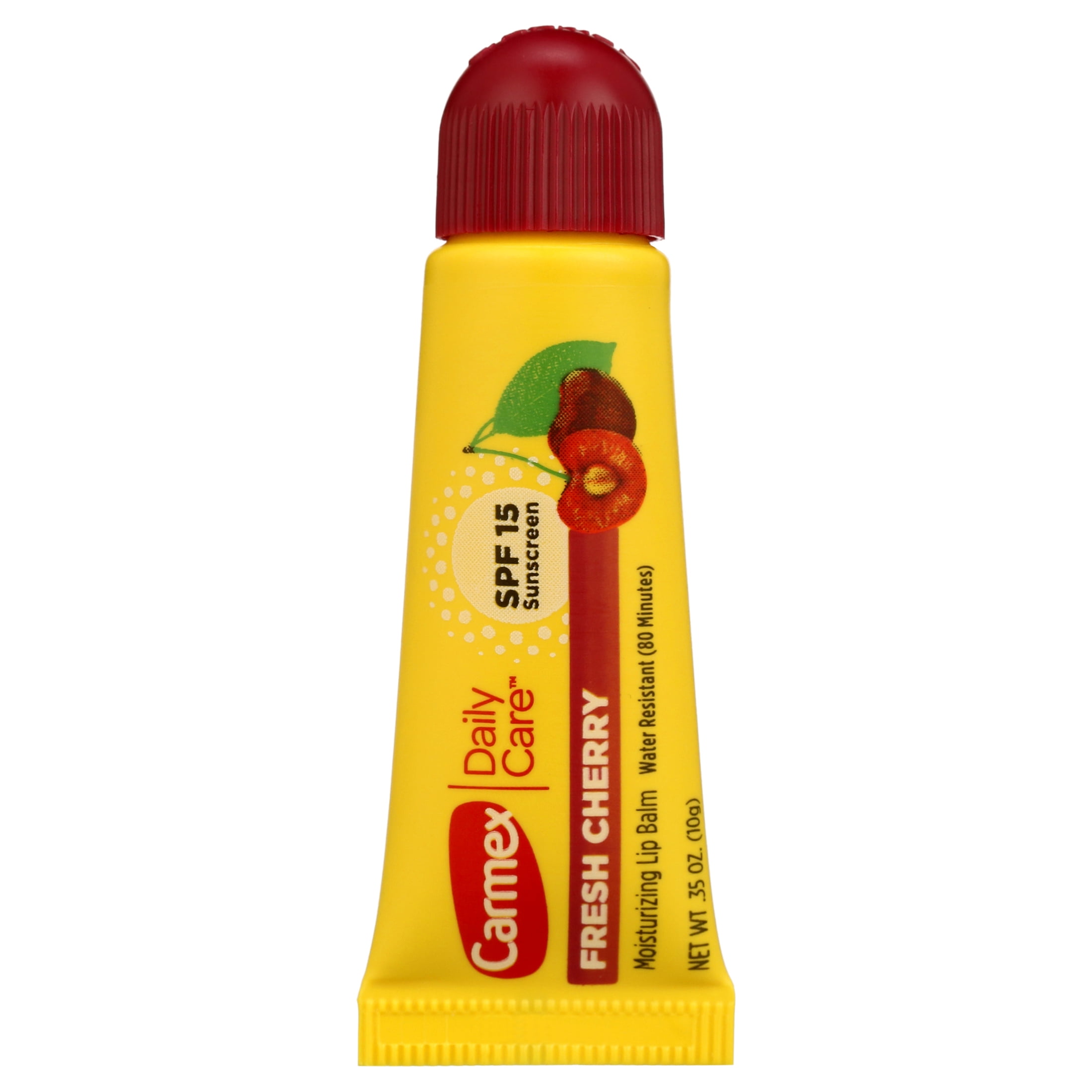 Carmex Daily Care Fresh Cherry Lip Balm Tube, 0.35 oz each, 12 Count