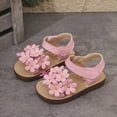 thumbnail image 2 of TOWED22 Toddler Girls Sandals Little Girl Summer Flat Sandal Baby Open Toe Outdoor Beach Holiday Dress Shoes Pink,7, 2 of 6