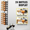 thumbnail image 3 of VEVOR Wall Mounted Wine Rack, 12x2 Bottles Wine Holder Towel Rack, Black Steel Vertical Wine Rack, Modern Decorative Wine Bottle Holder, Forward Design Simple Storage Wall Rack 48x11x1 in, 3 of 9