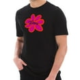 thumbnail image 3 of Big Size Hippie Flower Graphic Design Unisex Short Sleeve Cotton Jersey T-Shirt - Black XL, 3 of 4