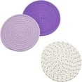 thumbnail image 3 of Potholders Set Trivets Set 100% Pure Cotton (Set of 3) Stylish Coasters, Hot Pads, Hot Mats by Diameter 7 Inches (Gray), 3 of 5