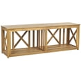 thumbnail image 2 of SAFAVIEH Branco Outdoor Patio Acacia Shelving Bench, Natural Brown, 2 of 5