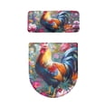 thumbnail image 2 of HELLHERO Rooster Flowers Toilet Lid Cover Set Universal & Washable Toilet Seat Cover Easy Care 2 Pieces, 2 of 8