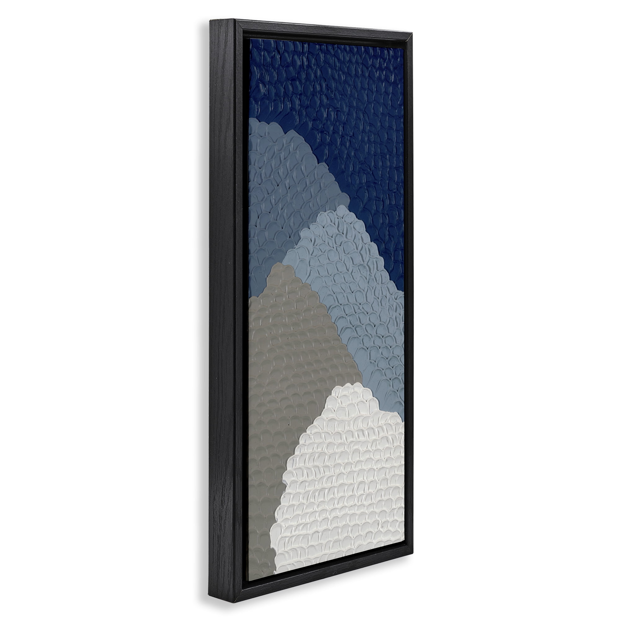Stupell Industries Modern Abstract Forms Abstract Painting Black Floater Framed Canvas Art Print Wall Art, 15 x 31
