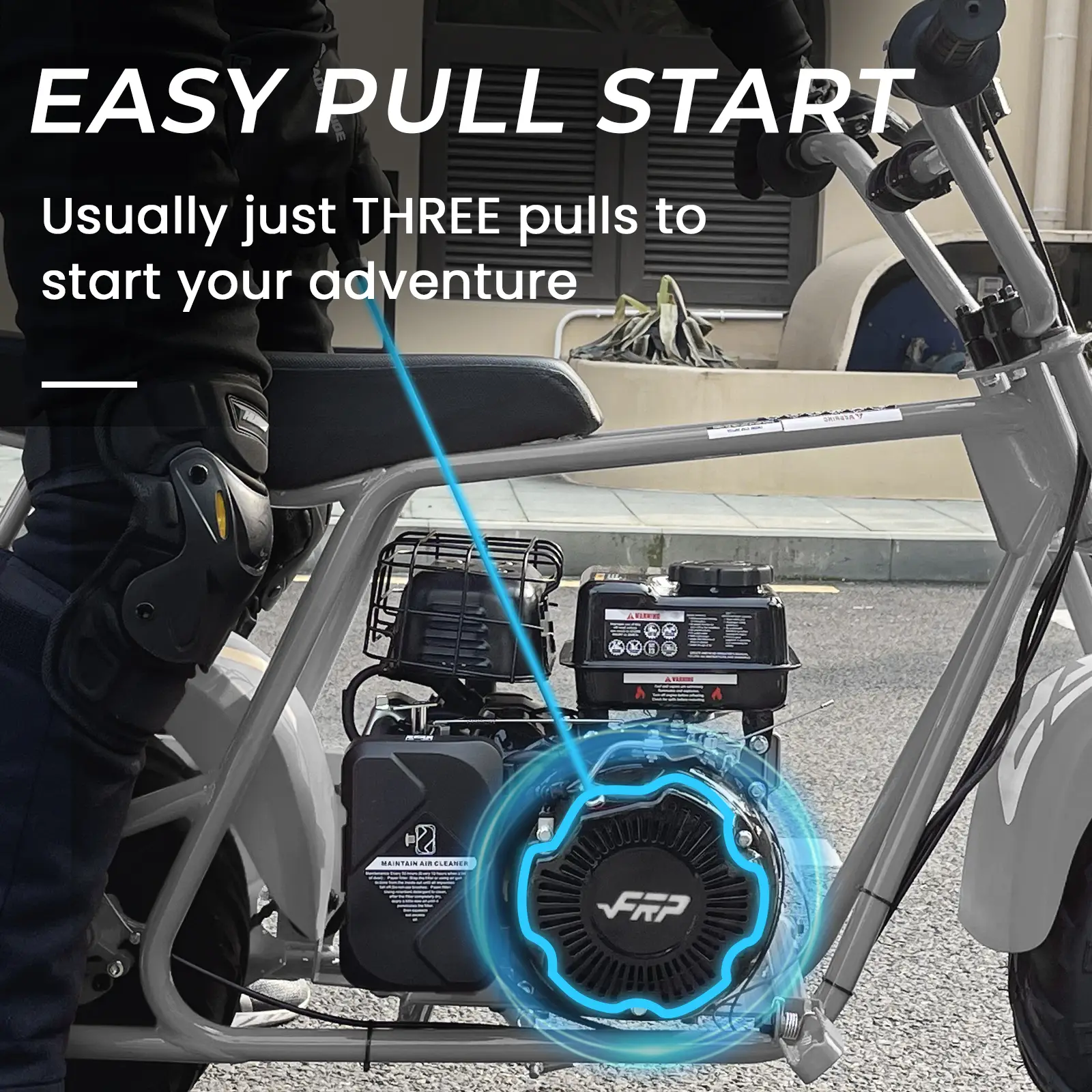 99cc 4-Stroke Gas Mini Bike for Ages 13+, Pull Start Mini Dirt Bike, Rear Disc Brake, Up to 28 MPH, 220 lb Capacity, All-Terrain Tires