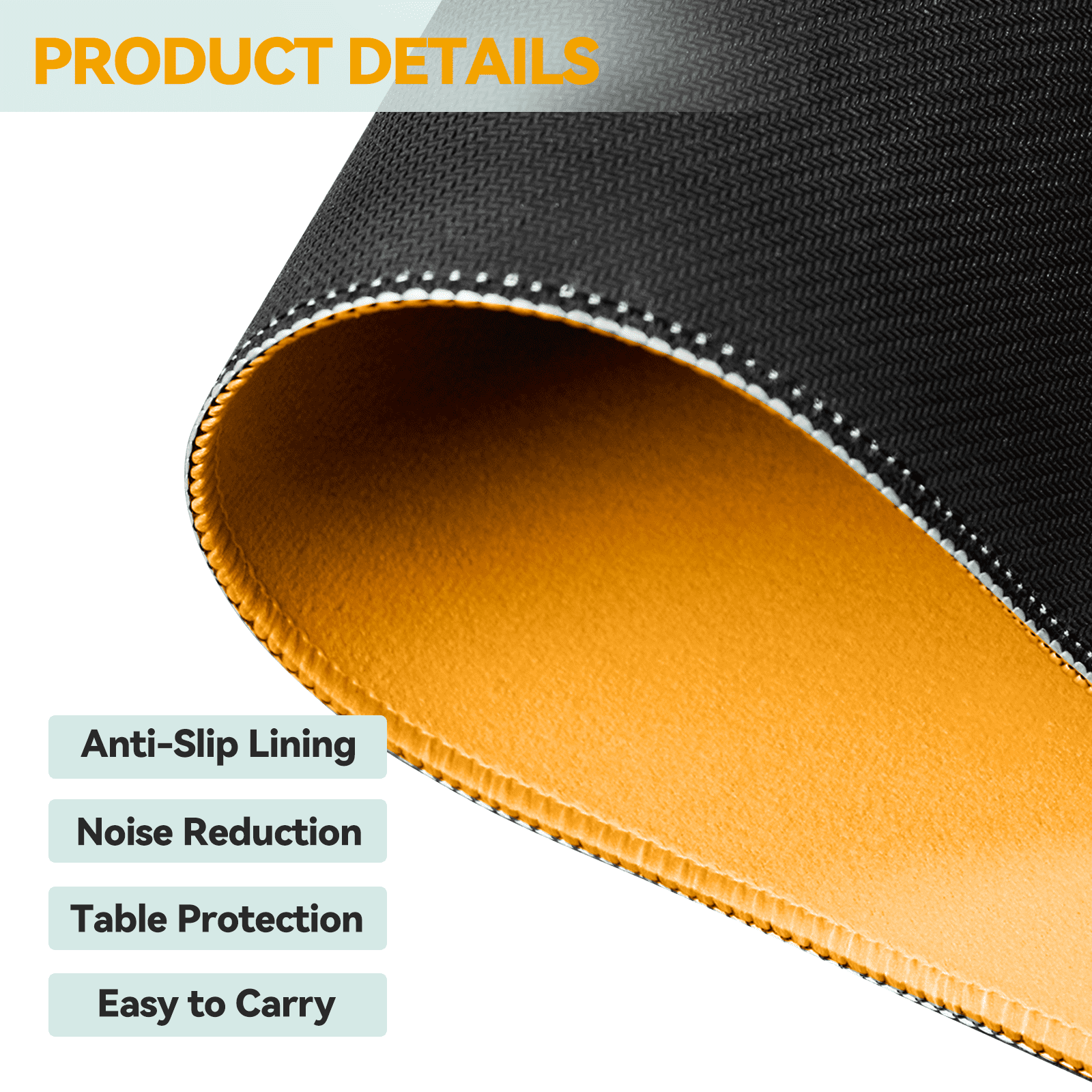 Noise Reducing Anti-Slip Table Cover Pad | Portable Game Mat for Mahjong, Poker, Cards, Dominoes with Carry Bag (Qrange)