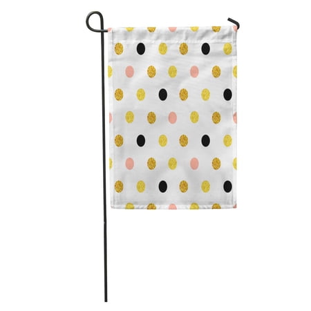 SIDONKU Pink Dots of Rose Gold and Black Sparkles Shining Paddle Garden Flag Decorative Flag House Banner 28x40 inch