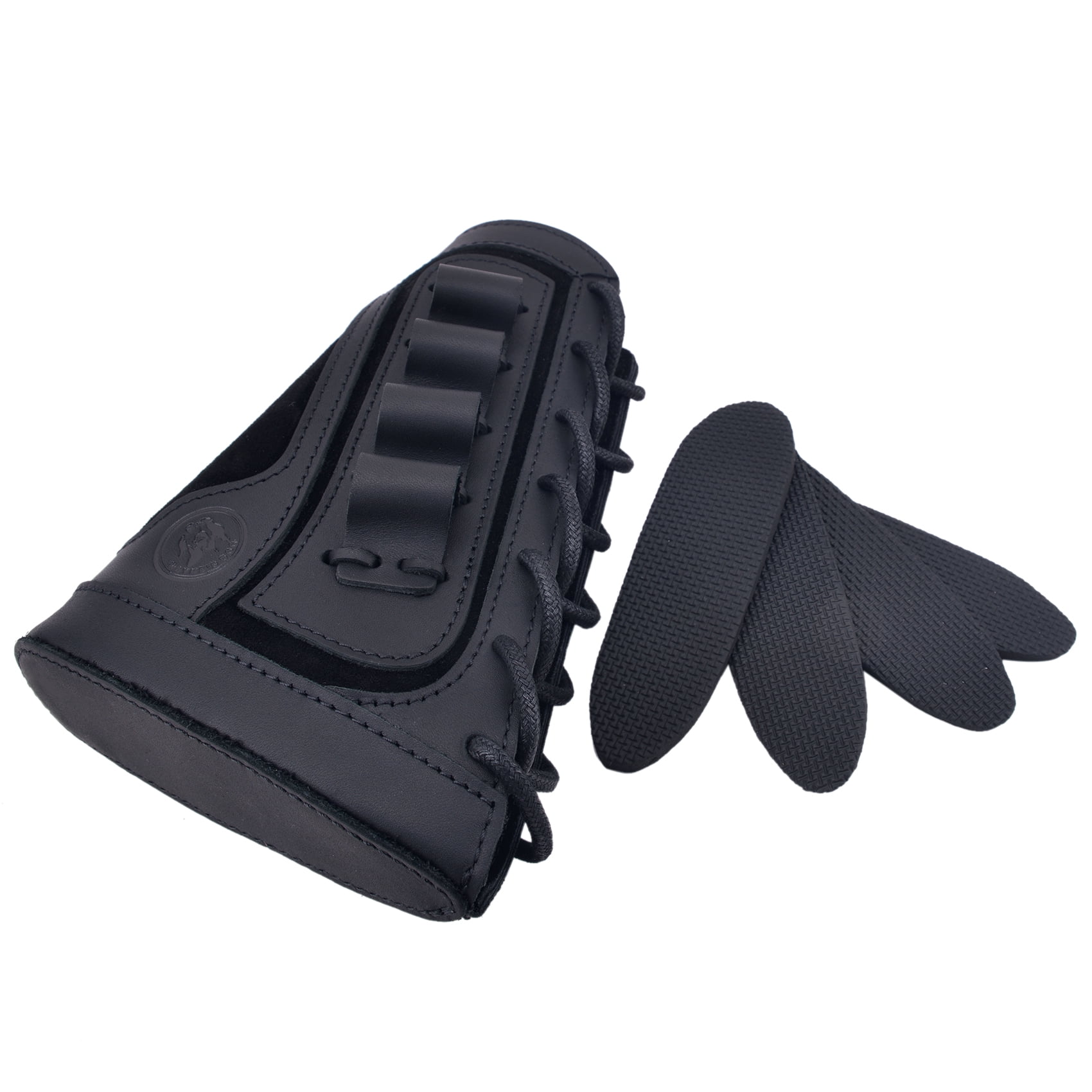 Cowhide Leather Shotgun Buttstock Shell Holder Pad for 16 Guage Right Handed Hunter Gift