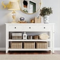 thumbnail image 2 of Tcbosik 50-Inch Entryway Sofa Table with 3 Drawers and 2 Open Shelves, Modern Hallway Foyer Table Behind Couch for Living Room, Entrance, Antique White, 2 of 9