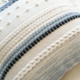 thumbnail image 5 of BlissBlush Coastal Blue Boho Decorative Throw Pillow Cover 20x20 Modern Bohemian Accent Pillow Case Square Woven Textured Farmhouse Pillows for Couch Bed (Pack of 1), 5 of 7