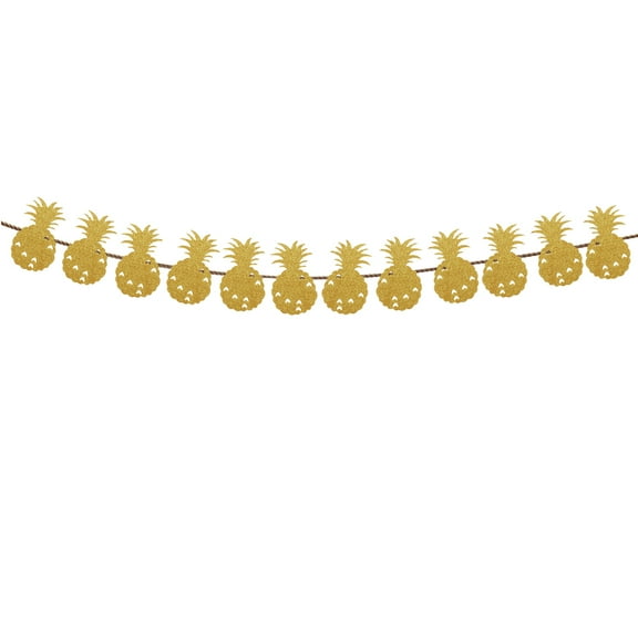 LULULION Pineapple Banner Pennant in Golden for Wedding Bridal Shower and Room Decorations