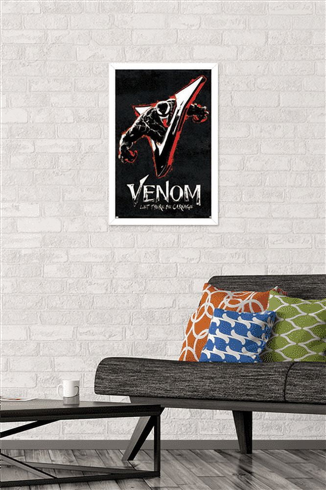 Marvel Venom: Let There be Carnage - V Graphic Wall Poster, 14.725" x 22.375", Framed