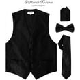 thumbnail image 3 of Vittorio Farina Men's Woven Paisley Vest, Necktie, Bow Tie and Pocket Square Set (Black Back), 3 of 49