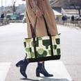 thumbnail image 4 of FORMRS Canvas Laptop Tote Bag for Women with 15.6" Computer Compartments Shoulder Handbag, Green Circle, 4 of 7