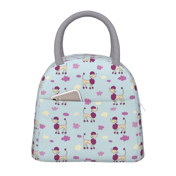 Easygdp Poodle Dog Bolsa de Almuerzo Insulada Grande, Forro de Aluminio, Diseño Espacioso, a Prueba de Fugas, Ideal para Trabajo, Picnics, Viajes y Actividades al Aire Libre