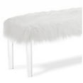 thumbnail image 6 of New Classic Furniture Marilyn 19.25" Upholstered Faux Fur Fabric Bench in White, 6 of 8