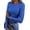 Blue, variant on Fitted Long Sleeve Shirts for Women Stretch Casual Basic Tops Crewneck Ribbed Tees Shirts