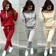 thumbnail image 2 of Seyurigaoka Women´s Jogger Casual Tracksuit Hoodies Sweatshirt + Pants Sets Sports Wear, 2 of 4