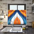 thumbnail image 4 of Yayeee Kitchen Curtains Tier Pair Light Filtering 27"x36" Rod Pocket Short Cafe Window Panel, Orange Abstract Wavy, 4 of 7